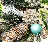 Новорічний декоративний вінок "Сосновий із шишками" 30 см, фото 3