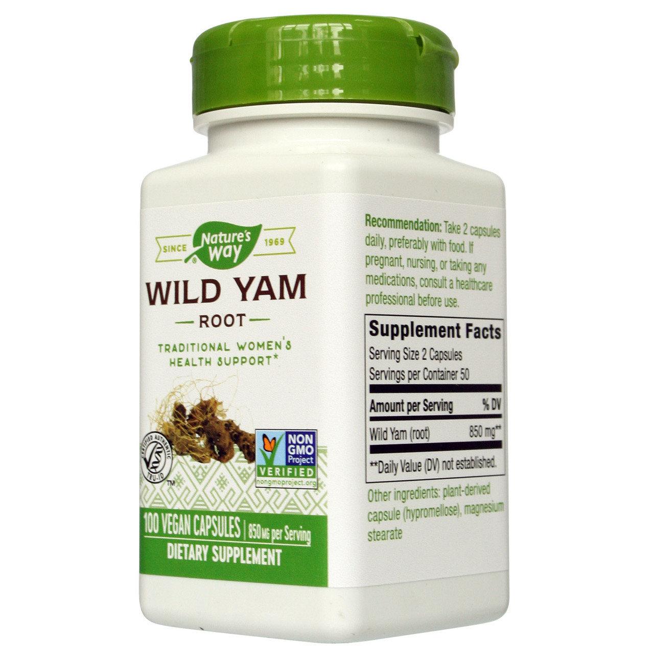 Дикий ямс Wild Yam 425 мг 100 капс для гормонального балансу Nature's Way США