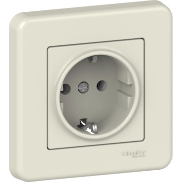 Розетка з заземленням Кремовий Leona Schneider Electric, LNA2900123