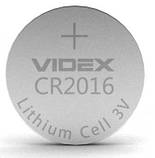 Батарея літієва CR2016 VIDEX 3V. 1 шт., фото 2