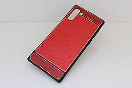 Чохол Litchi для Samsung Galaxy Note 10 (N970) силікон бампер з рельєфною текстурою червоний