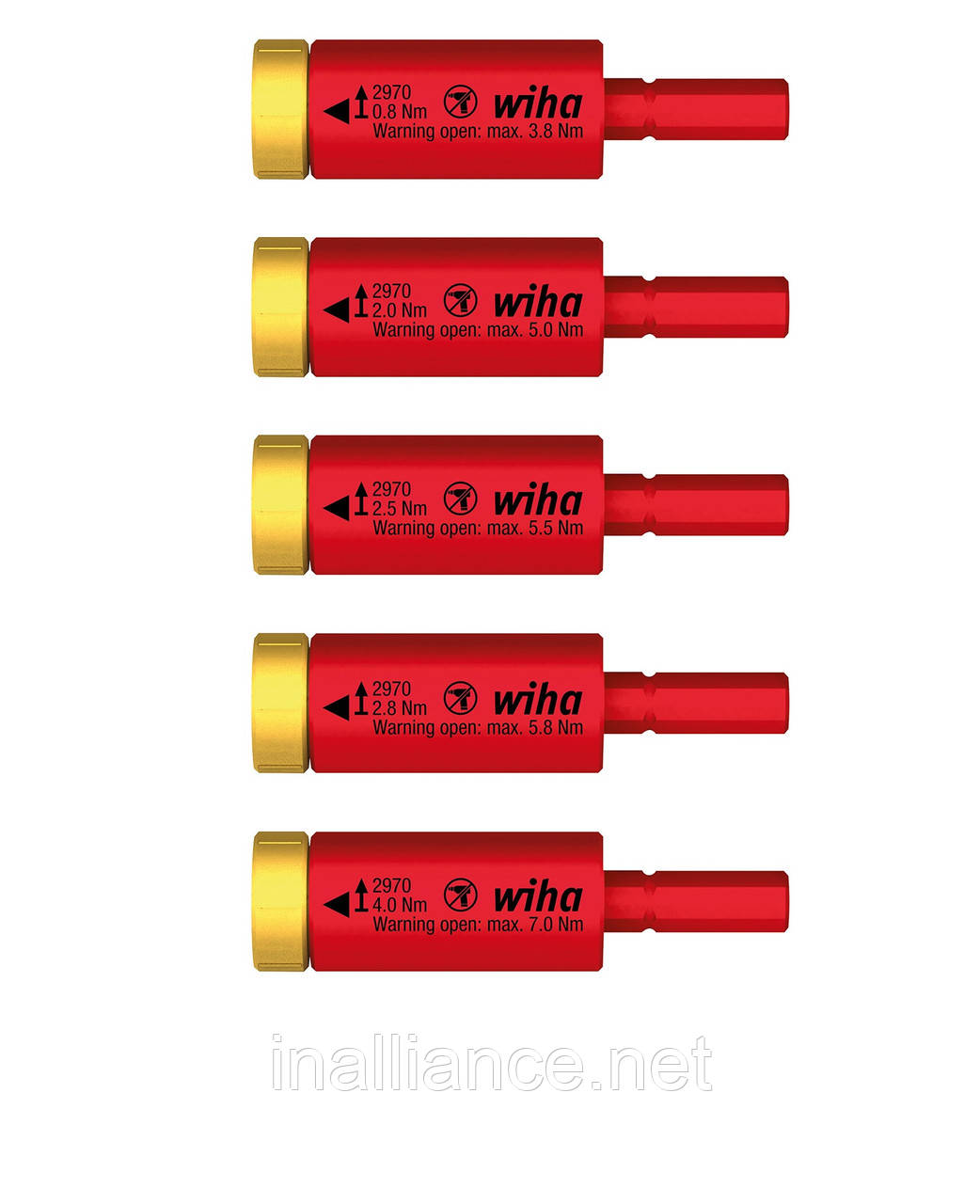 Динамометричні адаптери ізольовані набір 0.8 / 2.0 / 2.5 / 2.8 / 4.0 Nm easyTorque electric Wiha 41479