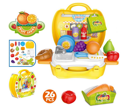 Іграшковий набір із фруктами.Дитячий набір із фруктами у валізці.