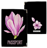 Обкладинка на паспорт Магнолия (PD_CLF006_BL)