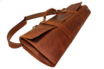 Скрутка для барбекю інструментів із натуральної шкіри в коричневому кольорі TM GRILLI 77716