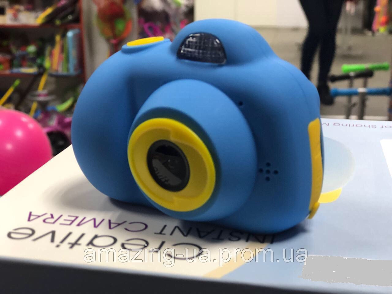 Цифровой Детский фотоаппарат противоударный с функцией видео голубой Amazing - фото 5 - id-p1044787820