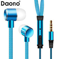 Навушники шнурки Daono зелений/блакитний