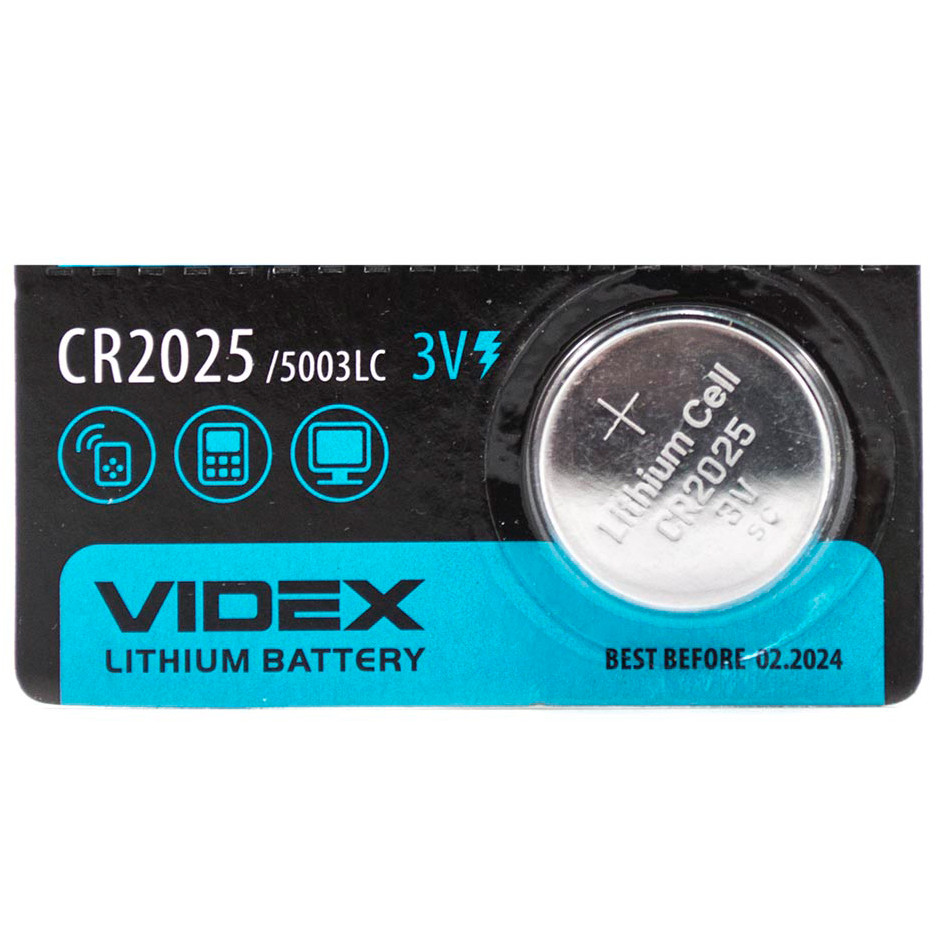 Батарейка CR2025 літієва VIDEX 3V