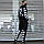 Спортивний чорний костюм off white distortion з капюшоном | офф вайт біле лого, фото 6