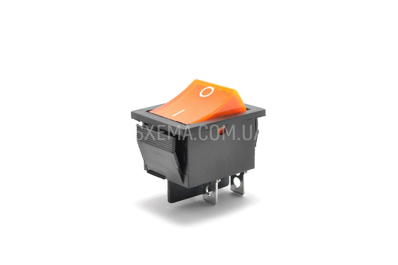 Вимикач клавішний IRS-201-1C жовтий 4 pin