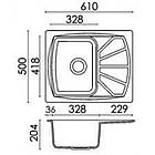 Кухонна мийка гранітна Borgio PRT-610x500 чорний, фото 2