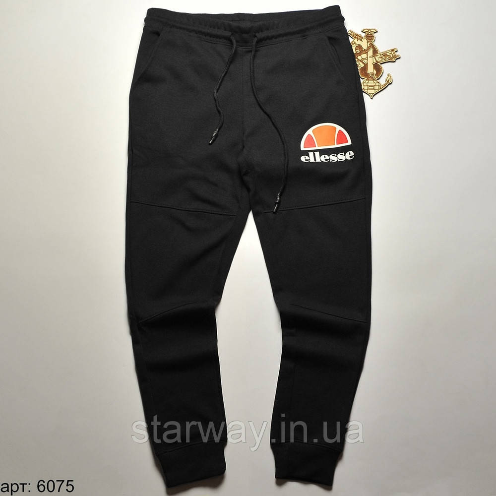 Спортивні чорні штани ellesse logo