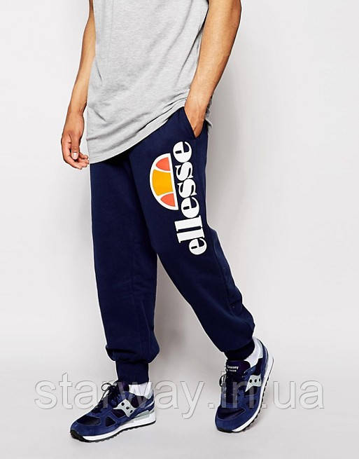 Спортивні темно сині штани ellesse big logo