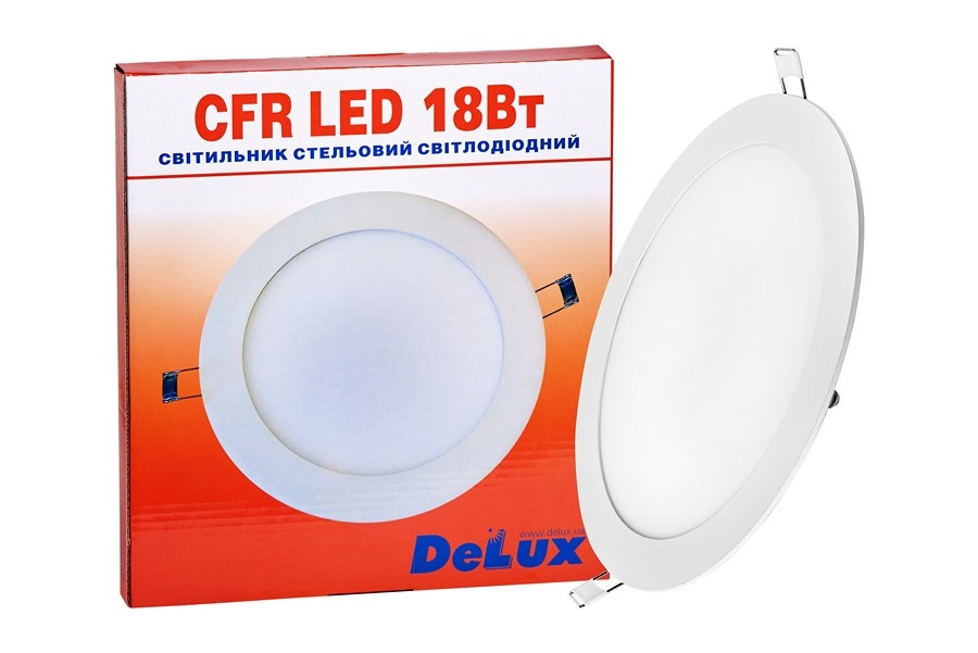 LED світильник DELUX CFR LED 18 4100К 18 Вт 220В вбудований круглий