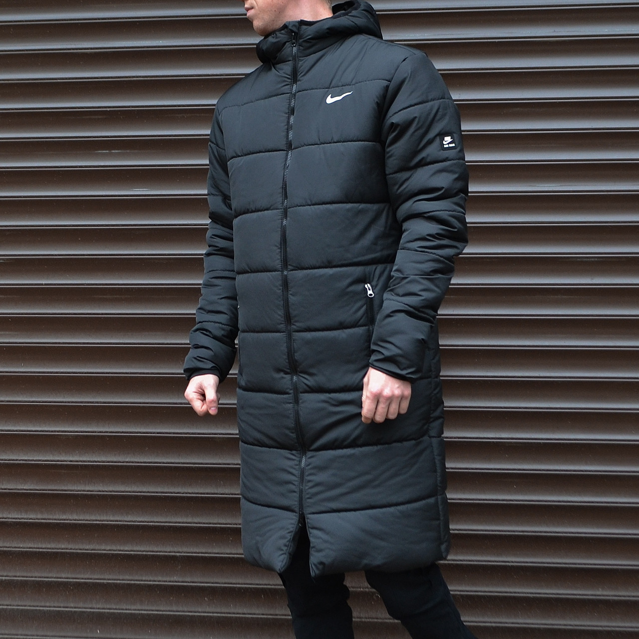 Парка зимова чоловіча Nike чорна до -30°C куртка подовжена тепла найк