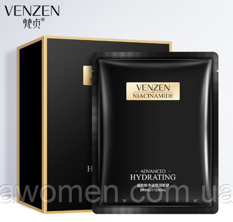 Освітлювальна маска Venzen Niacinamide з ніацинамідом, інтенсивне омолодження та живлення 25 g, фото 1