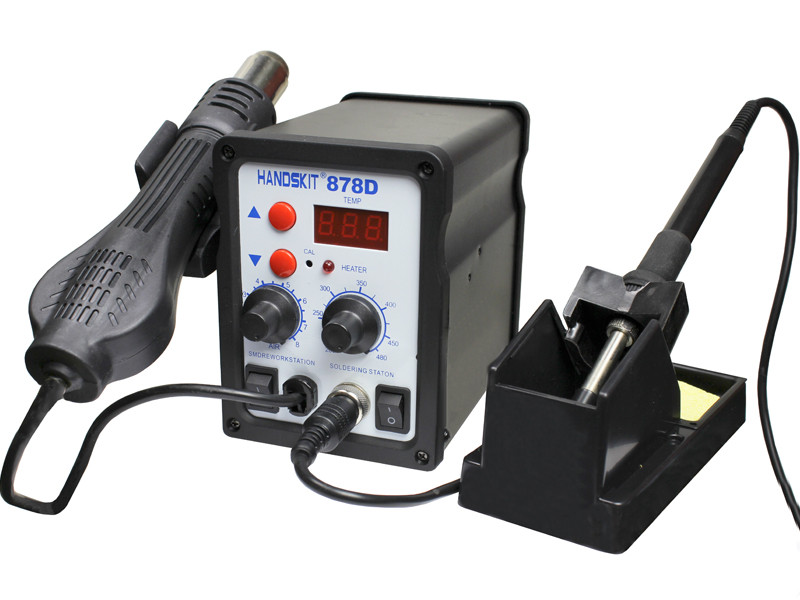 HandsKit 878D, Паяльна станція 2в1 HandsKit 878D (паяльник + турбінний фен), 1 дисплей