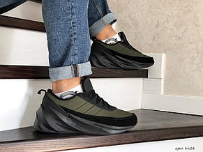 Чоловічі зимові кросівки Adidas Sharks, на хутрі,темно зелені 43,44,46, фото 2