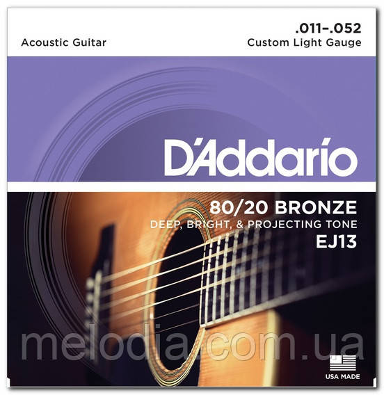 Струни для акустичної гітари D`ADDARIO  EJ13