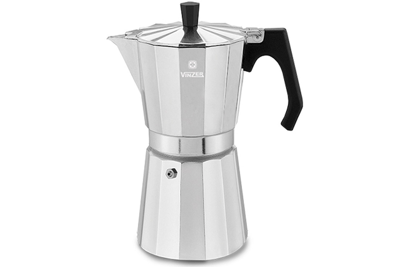 Кавоварка гейзерна для індукційної плити Vinzer Moka Espresso Induction на 9 чашок алюміній (89384 Vinzer)