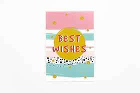 Мини-открытка 001. 95*65 мм "Best wishes"