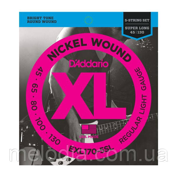 Струни для бас гітари EXL170-5SL