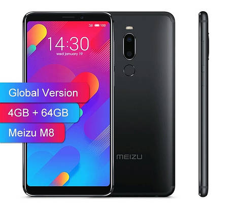 Смартфон Meizu M8 Black 4/64GB 5.7" 12+5 Мп Global Version НОВИНКА!! ОРИГИНАЛ, фото 1