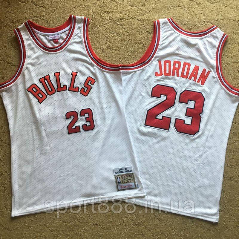 Mitchel&Ness Біла вишивка дебютна майка Jordan No23 сезон 1984-1985, фото 1