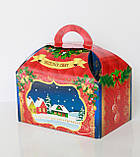Новорічна упаковка для цукерок Скринька червона 700 г. Н17, фото 5