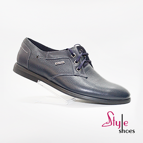 Туфлі чоловічі шкіряні синього кольору в стилі оксфордів “Style Shoes”