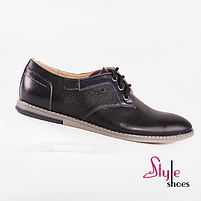 Туфлі чоловічі шкіряні синього кольору в стилі оксфордів “Style Shoes”, фото 5