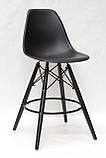 Полубарный стілець Nik BK Eames, чорний, фото 2