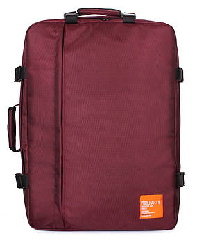 Рюкзак-сумка для ручної поклажі PoolParty Cabin (марсала) - МАУ