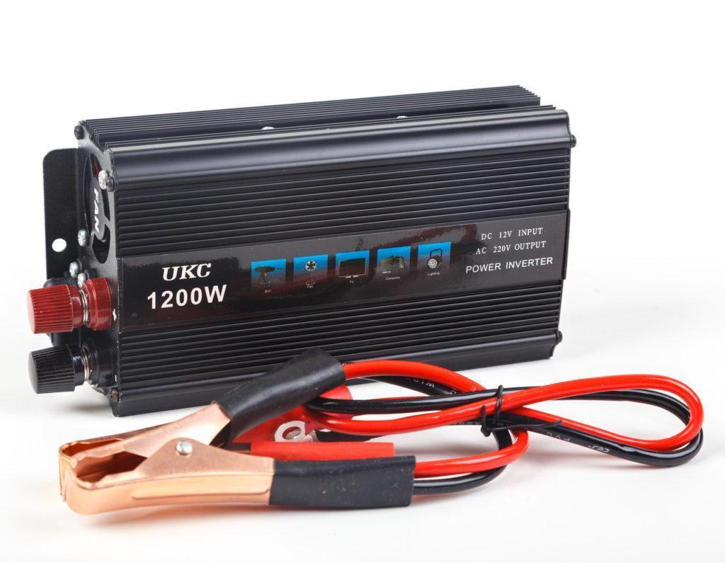 Перетворювач напруги інвертор UKC 1200W 12V-220V Black (4_71933449)