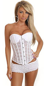 Корсет білий напівпрозорий Bella