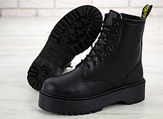 Жіночі черевики Dr.Martens Black mono JADON шкіра, ЗИМА чорні. ТОП Репліка ААА класу., фото 3