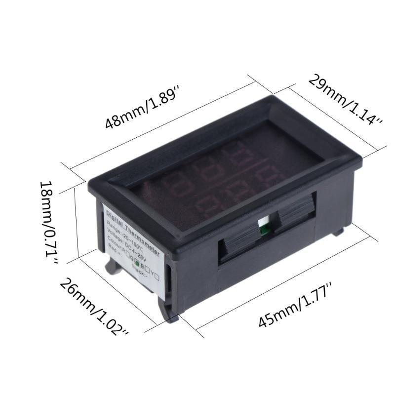 Цифровой вольтметр и термометр с выносным датчиком 100 см , питание от 4 вольта - 24 вольт. - фото 5 - id-p1075847453