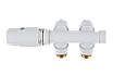 Термостатичний комплект Duoplex Invena для нижнього підключення білий, фото 3