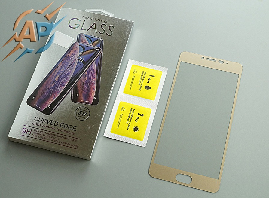 Захисне скло 5D для Meizu M3 note золотисте