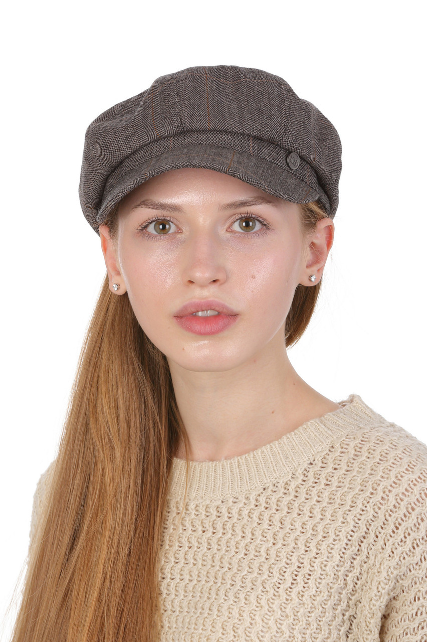 Кепка восьмиклинка гаврош коричнева демісезонна, фото 1