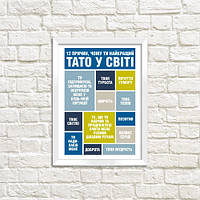 Постер в рамці Чому ти найкращий тато 30x42 см, A3 (WMT3_002_UKR)