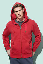 Чоловіча кофта з капюшоном на блискавці червона, кенгуру Stedman — CSRCT5610, фото 3
