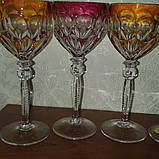 Шикарні кришталеві келихи для вина з кольорового кришталю, фото 3