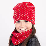 Комплект для дівчаток Шапка+хомут Розмір 52-54 З помпоном Мікс колір. 2373(52-54) Vertex Україна, фото 2