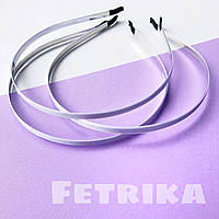 Обруч металевий з атласною стрічкою 5 мм, БІЛИЙ