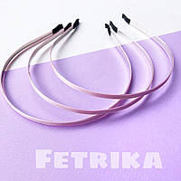 Обруч металевий з атласною стрічкою 5 мм, РОЖЕВИЙ