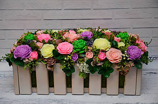 Інтер'єрна композиція. Квіти з декоративного мила, ручна робота