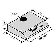 Кухонна плоска витяжка біла Ventolux PARMA 50 WH, фото 2