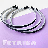 Обруч пластмасовий з репсовою стрічкою 7 мм, ЧОРНИЙ