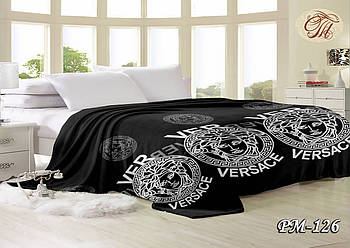Плед з флису Версаче чорний (220х240)
